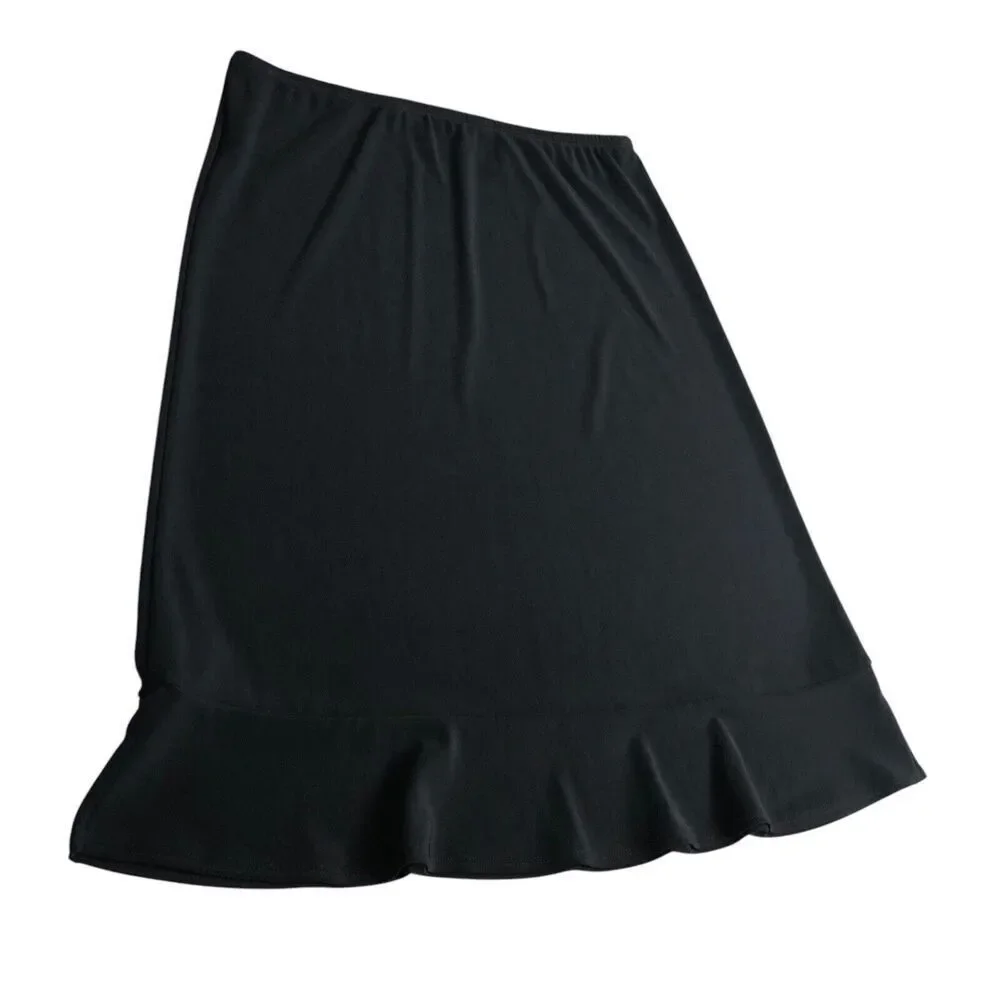 Vintage AGB Byer California Skirt Womens‎ M Black Stretch Ruffle Hem Gothic Y2K